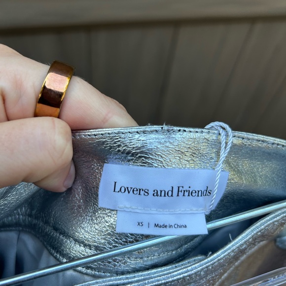 Lovers + Friends Monique Faux Leather Maxi Skirt in Metallic Silver New with Tag - Picture 6 of 6